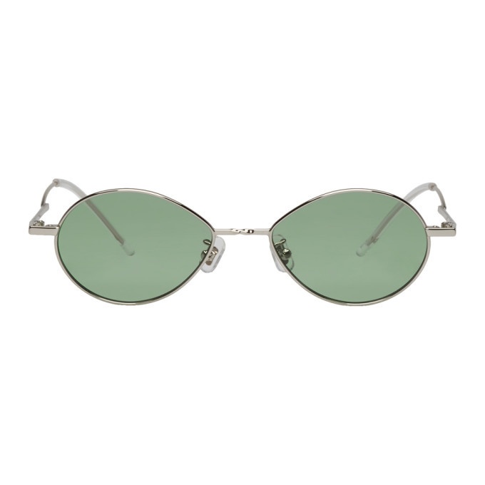 Photo: Gentle Monster Silver and Green Cobalt Sunglasses