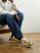 Bottega Veneta - Orbit Metallic Rubber and Mesh Sneakers - Gold