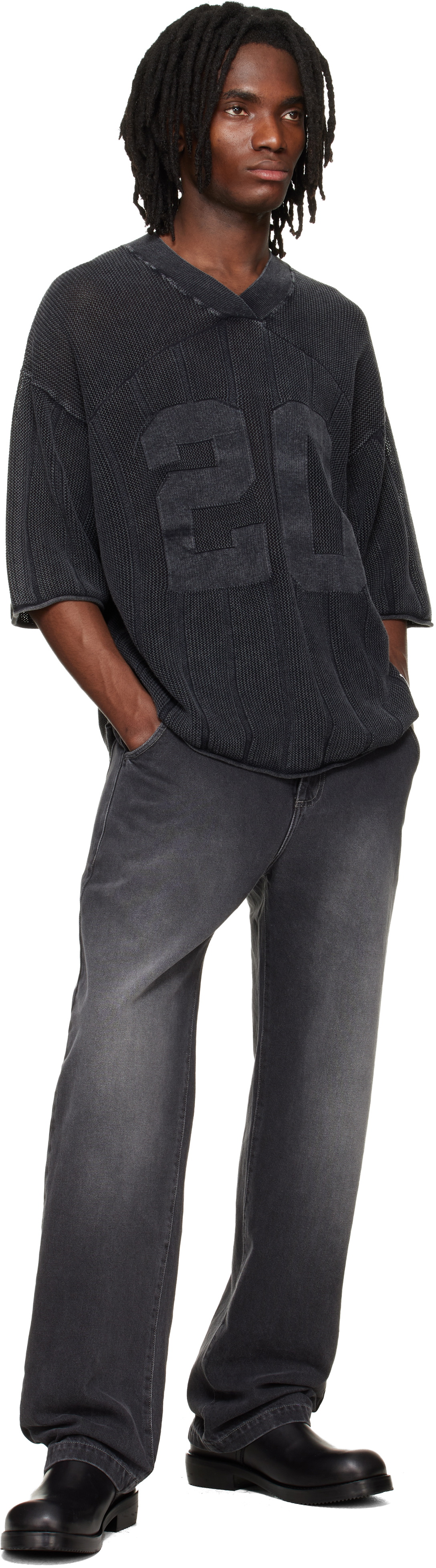 Represent Gray Knitted Varsity Jersey