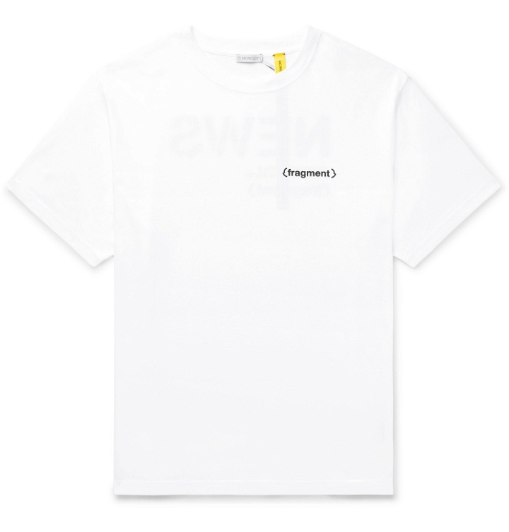 Photo: Moncler Genius - 7 Moncler Fragment Logo-Print Cotton-Jersey T-Shirt - White