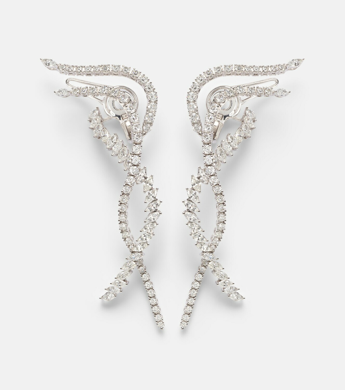 Yeprem Y-Couture 18kt white gold drop earrings with diamonds