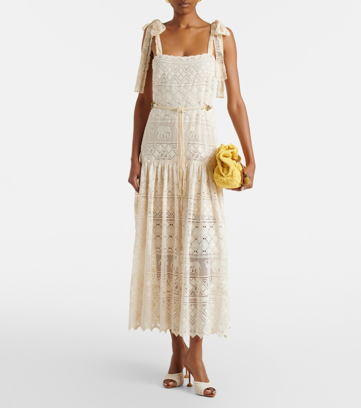 Aquazzura Loom macramé mules