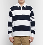 Thom Browne - Striped Cotton Polo Shirt - Men - Midnight blue