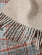 Johnstons of Elgin - Fringed Checked Cashmere Scarf