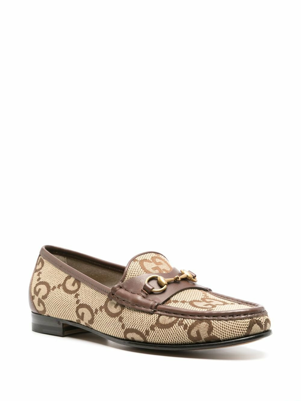 Gucci Brown Jordaan Maxi GG Canvas Loafers