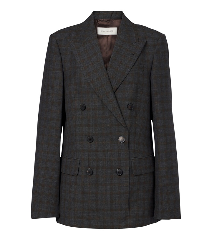 Photo: Dries Van Noten Checked double-breasted wool blazer