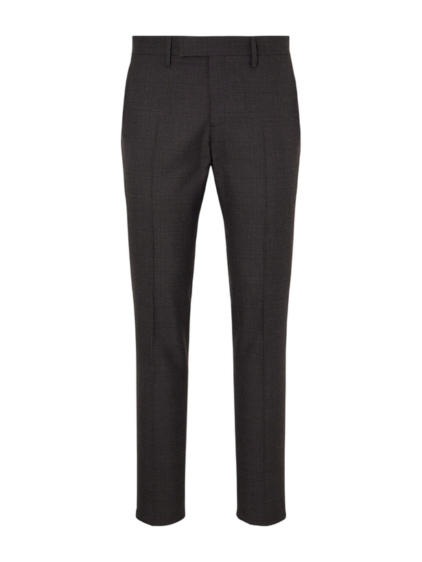 Photo: Lardini - Prince of Wales Checked Straight-Leg Wool Trousers - Brown