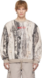 RCOS Off-White & Taupe 'RC Outdoor Supply' Logo Embroidered Sweatshirt