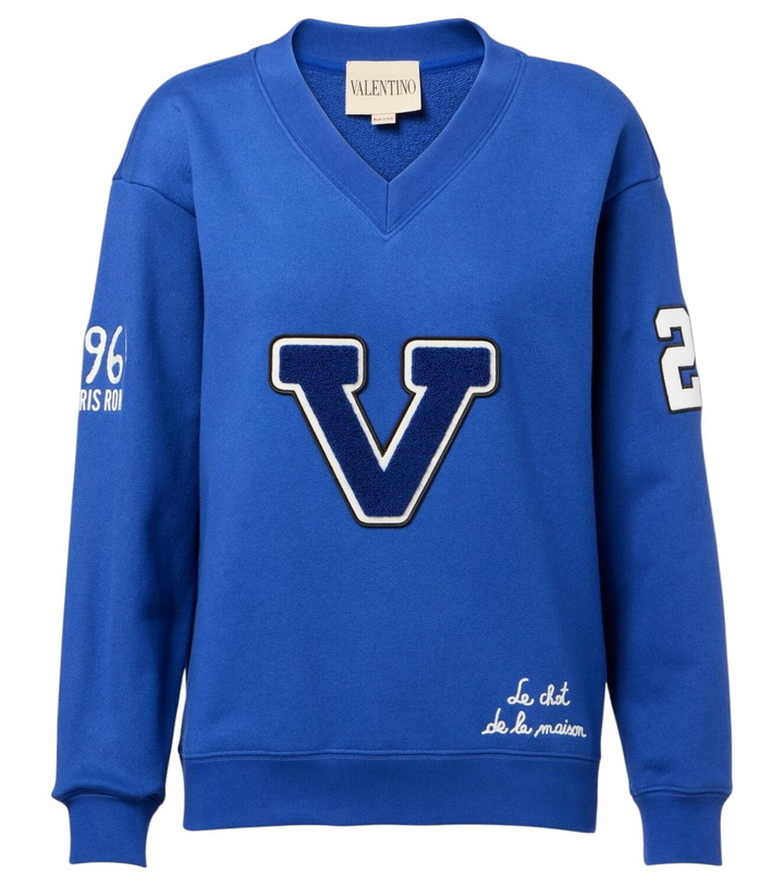 Photo: Valentino Embroidered cotton jersey sweatshirt