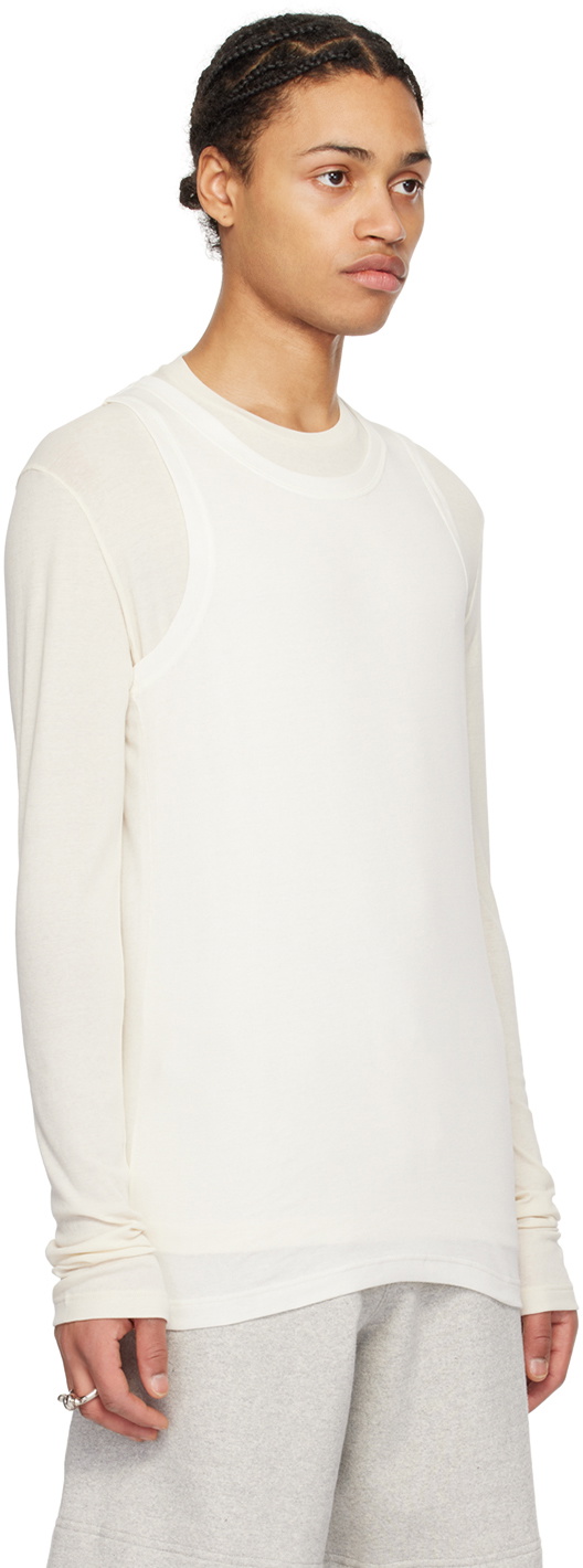 Jil Sander Off-White Tank Top & Long Sleeve T-Shirts Set Jil