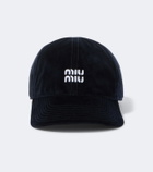 Miu Miu Logo velvet baseball cap
