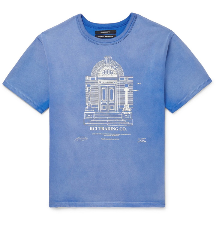 Photo: Reese Cooper® - Printed Cotton-Jersey T-Shirt - Blue