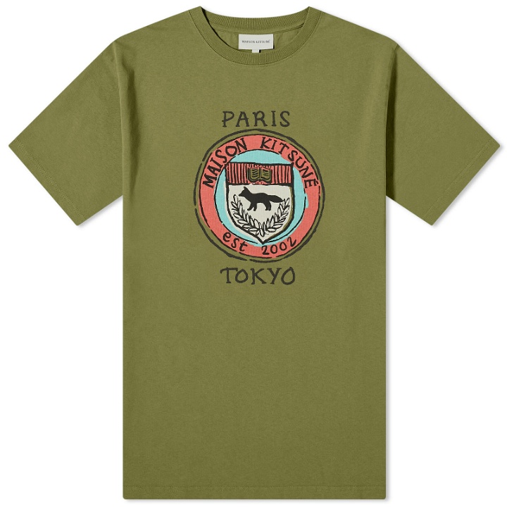 Photo: Maison Kitsuné Men's City Coins Comfort T-Shirt in Military Green