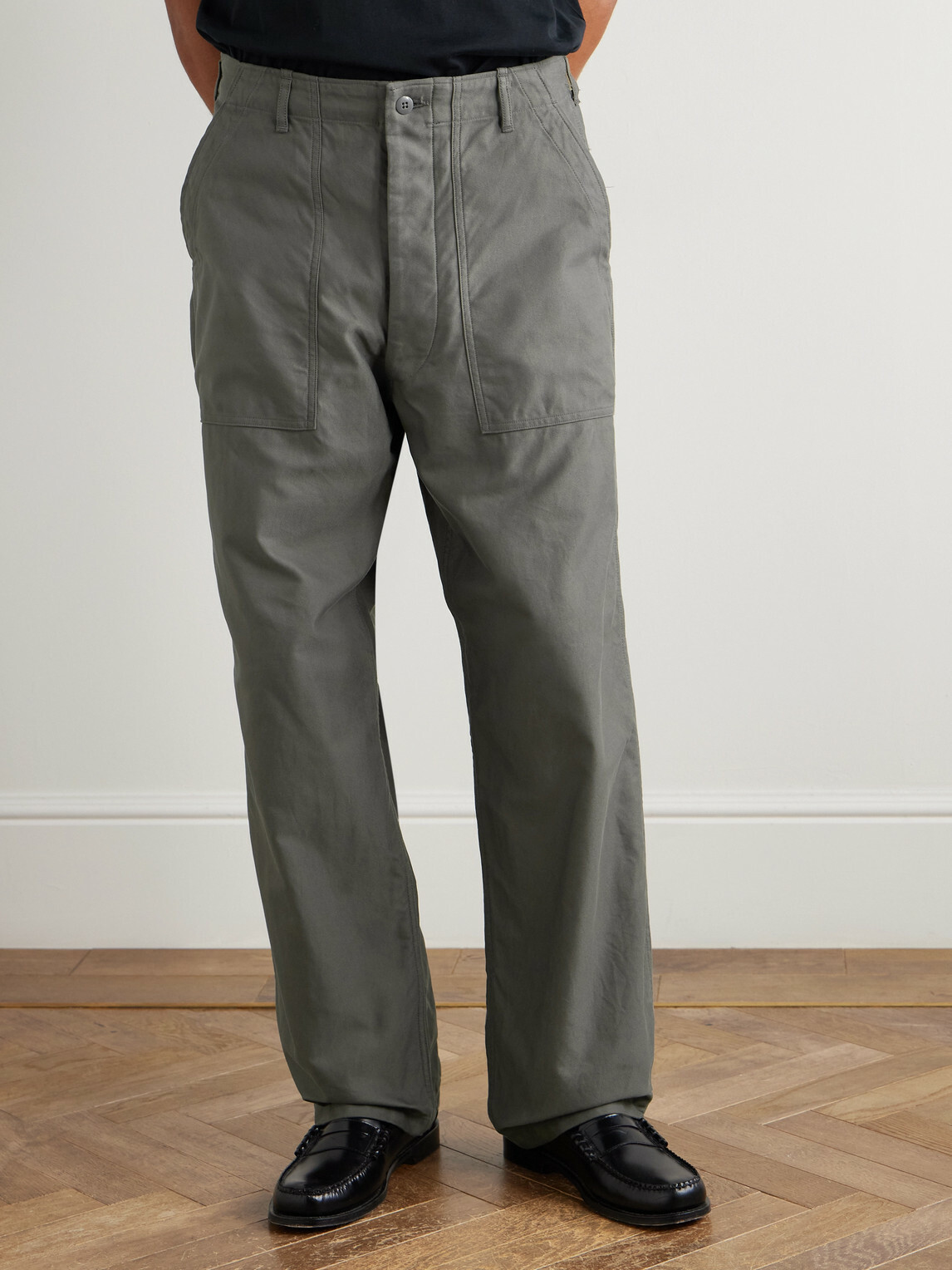 Kaptain Sunshine - Baker Straight-Leg Cotton Trousers - Gray