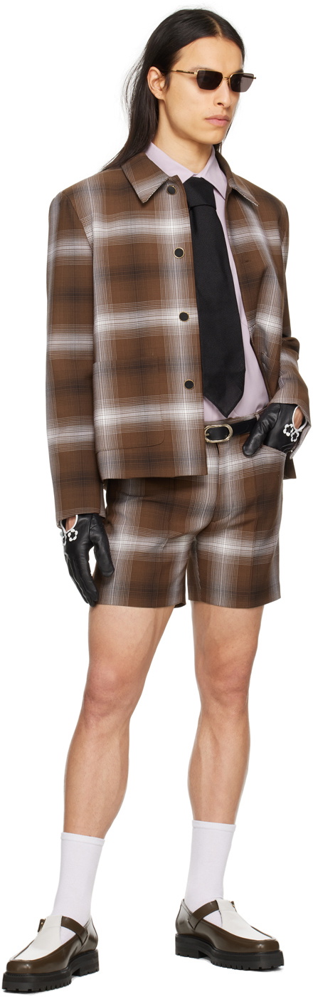 Ernest W. Baker Brown Check Shorts
