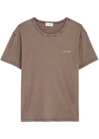 Second Layer Printed Cotton T-shirt Brown