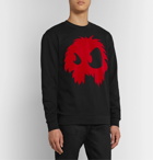 McQ Alexander McQueen - Flocked Printed Loopback Cotton-Jersey Sweatshirt - Black