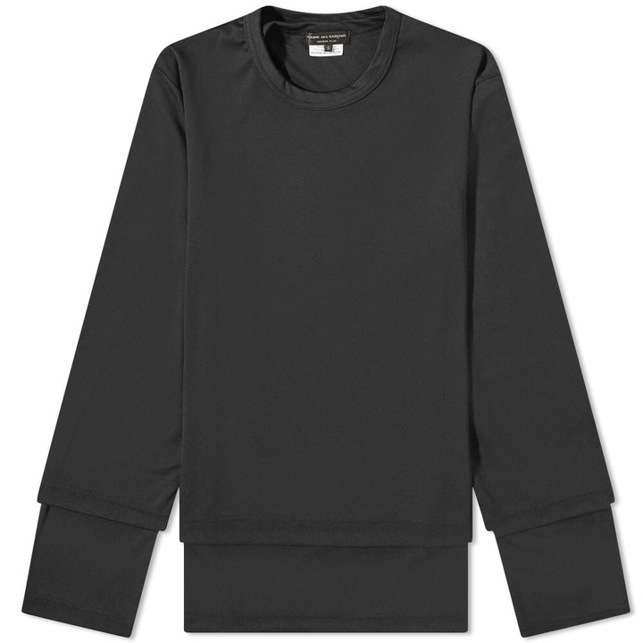 Photo: Comme des Garçons Homme Plus Men's Long Sleeve Layered Polyester T in Black