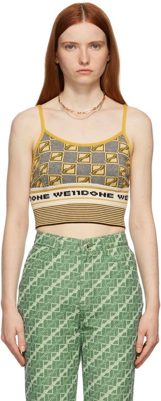 Photo: We11done Yellow Knit All Over Logo Tank Top