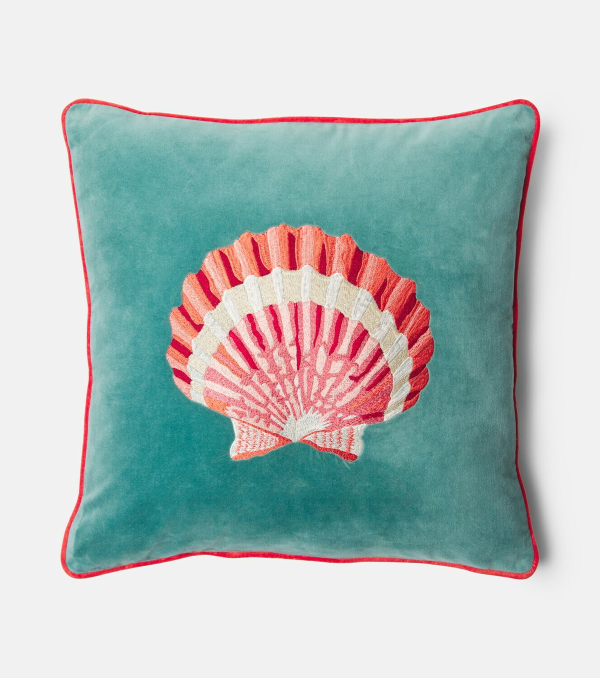Les-Ottomans Embroidered cotton velvet cushion