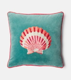Les-Ottomans Embroidered cotton velvet cushion