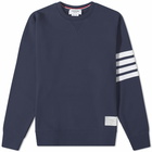 Thom Browne Men's Engineered Stripe Crew Sweat in Navy