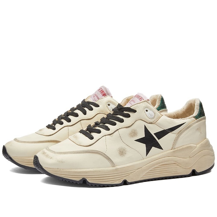 Photo: Golden Goose Men's Running Sole Sneakers in Dirty White/Black