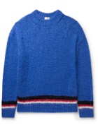 SAINT LAURENT - Striped Alpaca-Blend Sweater - Blue