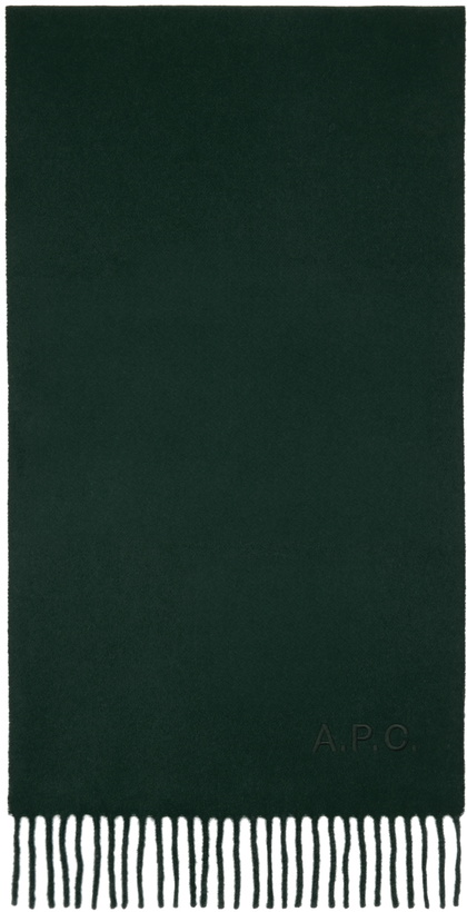 Photo: A.P.C. Green Ambroise Embroidered Scarf