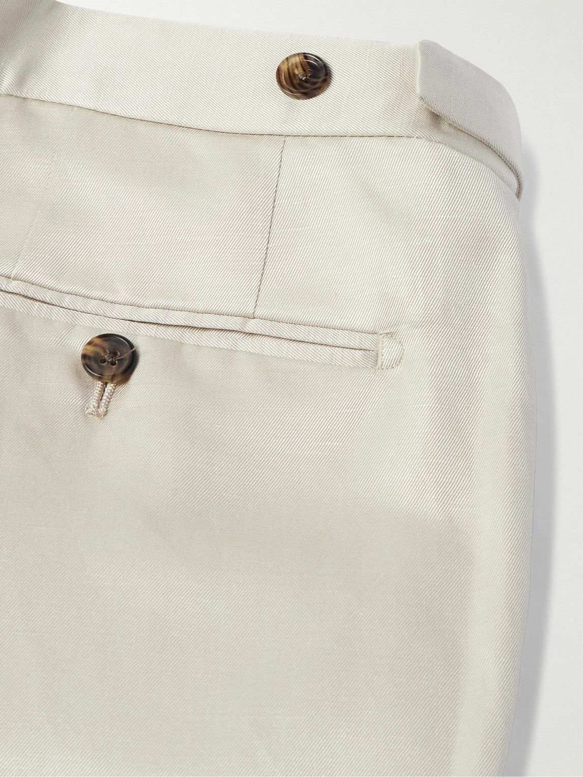 TOM FORD - Dyllan Straight-Leg Silk and Linen-Blend Twill Suit Trousers - Neutrals