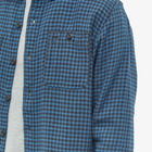 RRL Men's Farell Check Shirt in Blue/Sulphur Black