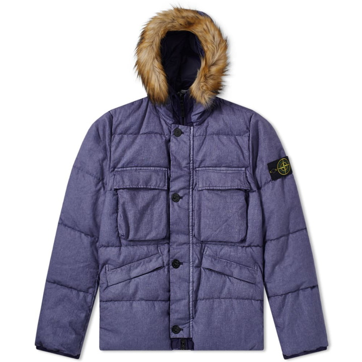 Photo: Stone Island Lino Resinato Down Filled Hooded Jacket