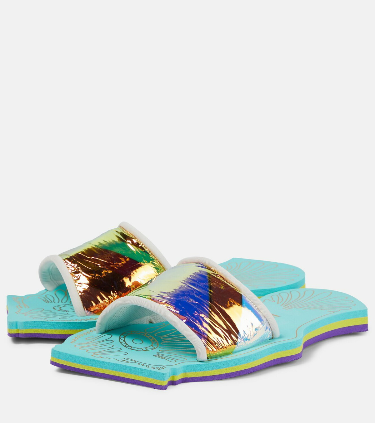 Pucci Printed twill slides