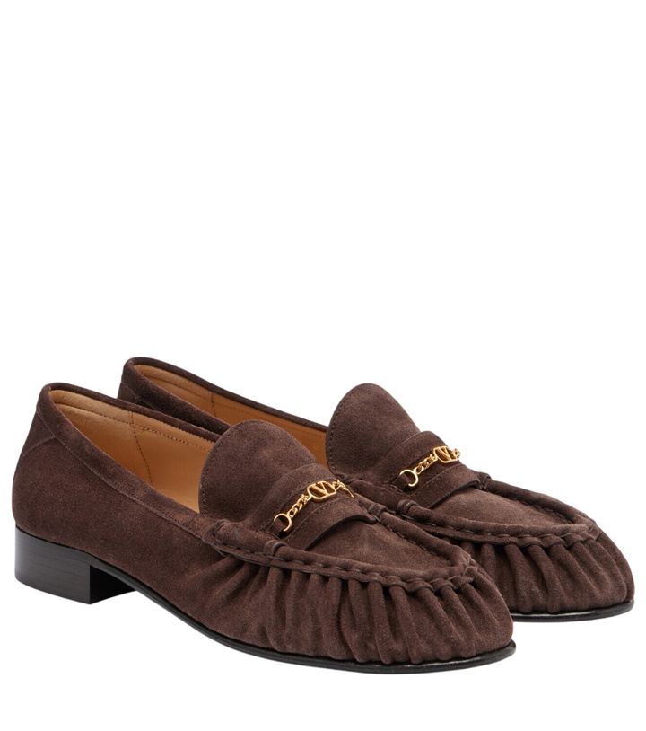 Photo: Valentino Garavani VLogo suede loafers