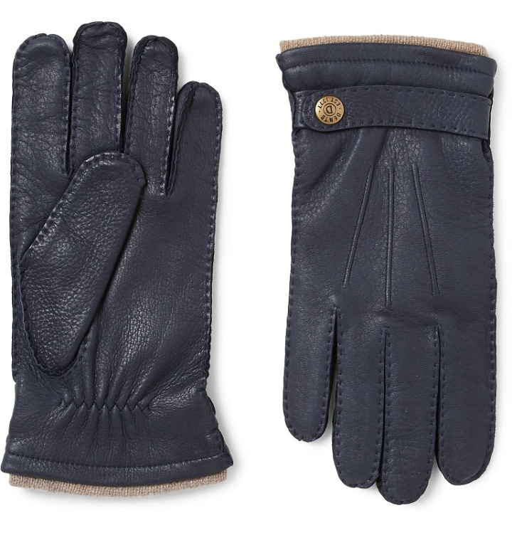 Photo: Dents - Bath Cashmere-Lined Leather Gloves - Blue