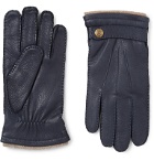 Dents - Bath Cashmere-Lined Leather Gloves - Blue