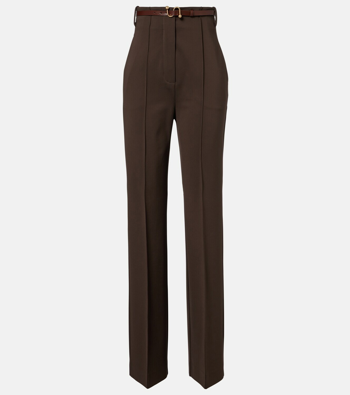 Sportmax Belted crêpe straight pants
