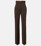 Sportmax Belted crêpe straight pants