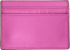 Moschino Pink Lettering Logo Foiled Card Holder