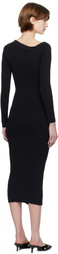 Staud Black Craftsman Sweater Midi Dress