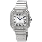 Cartier Santos De Cartier Medium Model Automatic Diamond Watch W4SA0005