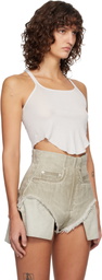 Rick Owens DRKSHDW Off-White Temple Basic Cropped Tank Top