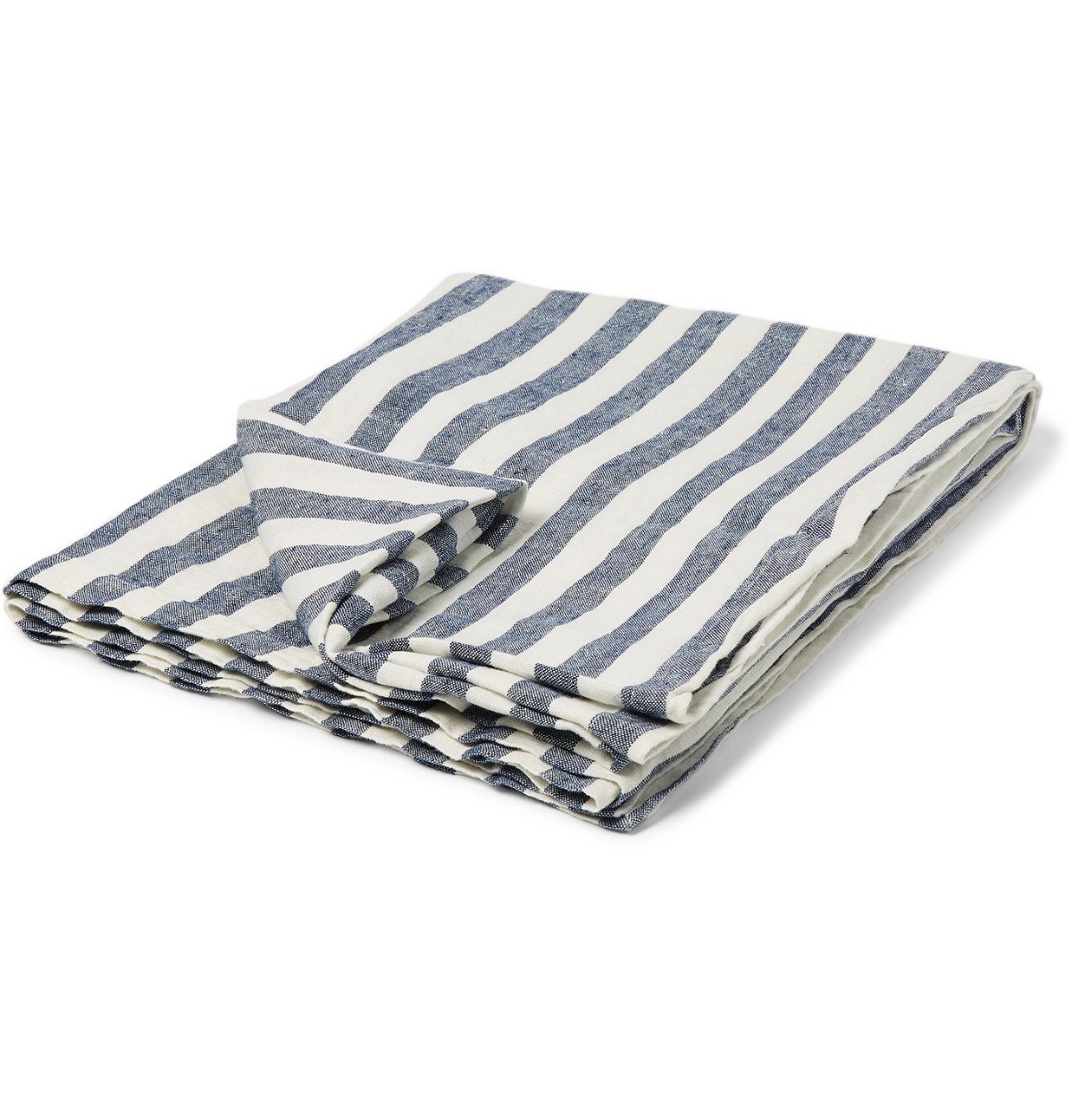 Photo: Onia - Striped Linen Blanket - Blue