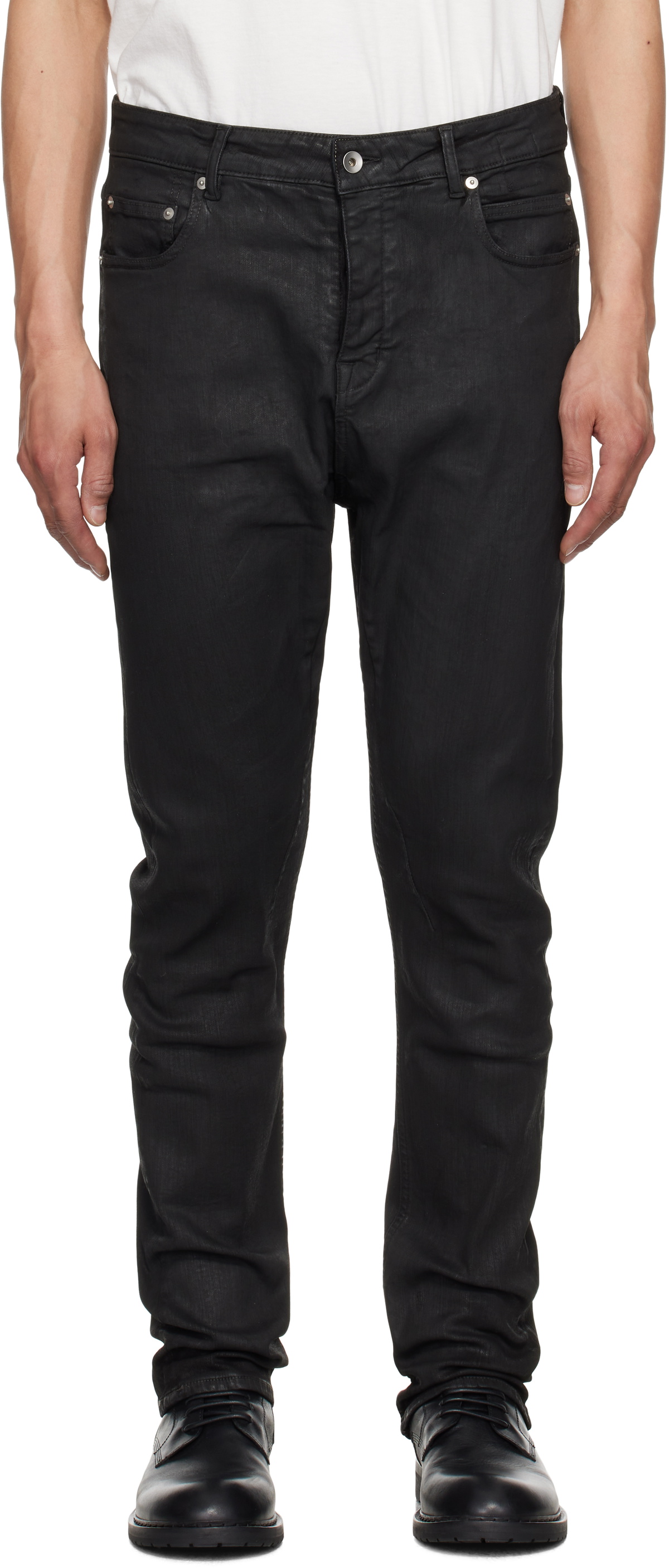 rick owens drkshdw Detroit cut 28 コーティング Black Hollywood Detroit Cut Jeans by Rick Owens DRKSHDW on Sale