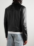 CELINE - Panelled Leather Jacket - Black