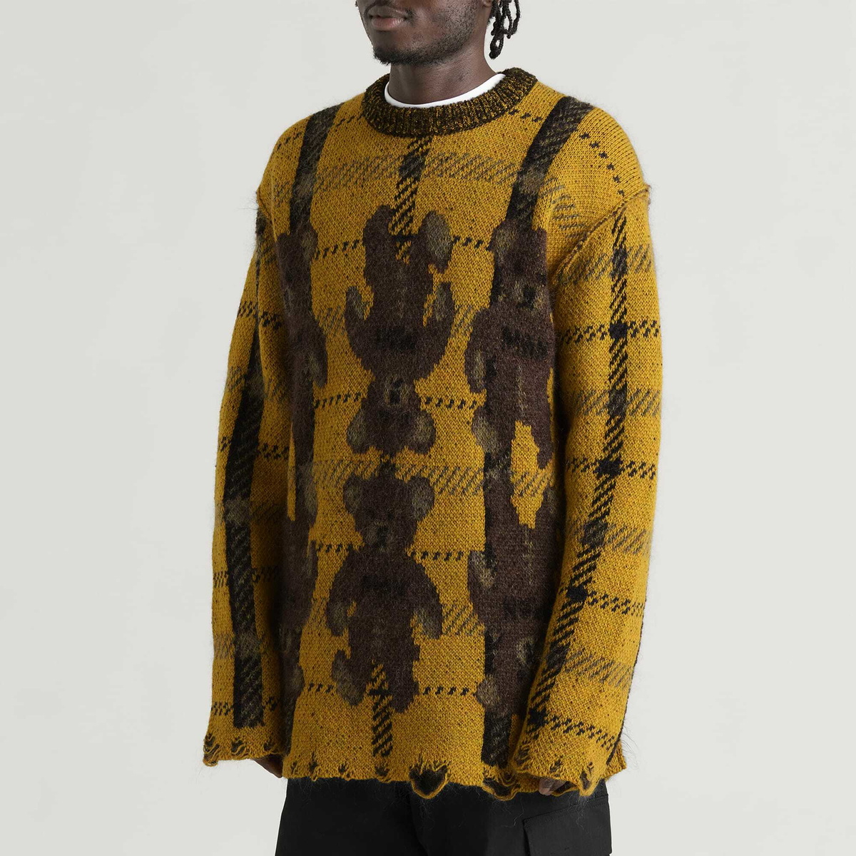 Junya Watanabe MAN Men's Wool Nylon Teddy Jumper in Yellow