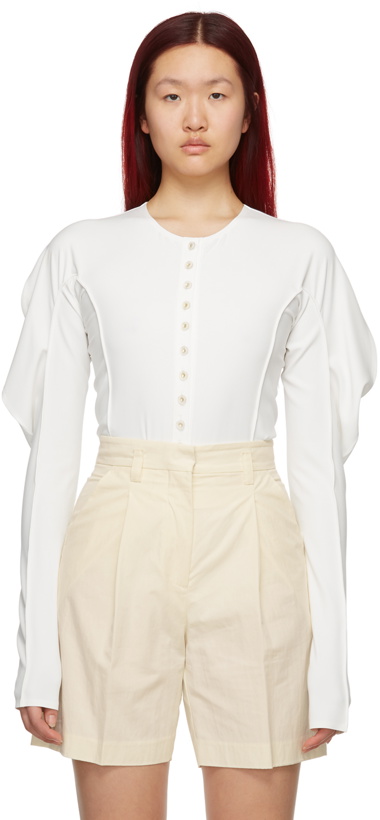 Photo: LOW CLASSIC White Slim Buttoned Bodysuit