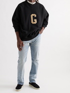 FEAR OF GOD - Oversized Flocked Fleece-Back Cotton-Jersey Sweatshirt - Black