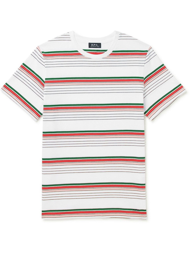 Photo: A.P.C. - Chuck Striped Cotton Jersey T-shirt - White