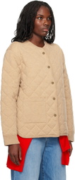 Guest in Residence Beige Quilted Liner Jacket